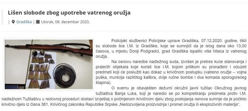 Bosnia-and-Herzegovina-avmp/Lisen-slobode-zbog-upotrebe-vatrenog-oruzja