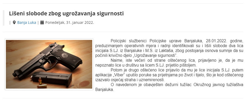 Bosnia-and-Herzegovina-avmp/Liseni-slobode-zbog-ugrozavanja-sigurnosti