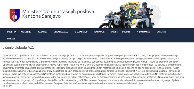 Bosnia-and-Herzegovina-avmp/Lisenje-slobode-A.Z.-_-MUP