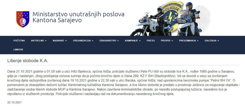 Bosnia-and-Herzegovina-avmp/Lisenje-slobode-K.A.-_-MUP