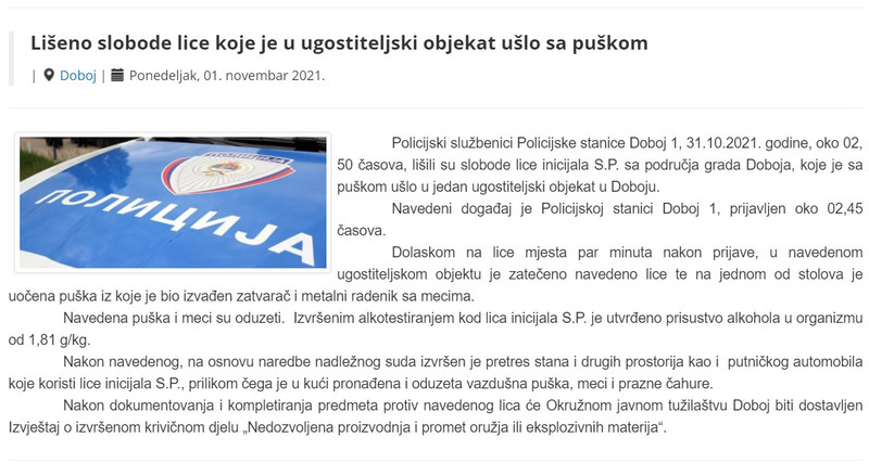 Bosnia-and-Herzegovina-avmp/Liseno-slobode-lice-koje-je-u-ugostiteljski-objekat-uslo-sa-pu