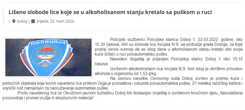 Bosnia-and-Herzegovina-avmp/Liseno-slobode-lice-koje-se-u-alkoholisanom-stanju-kretalo-sa-