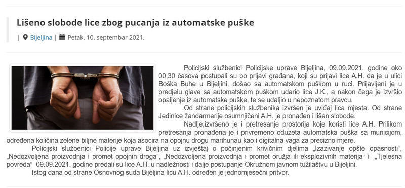 Bosnia-and-Herzegovina-avmp/Liseno-slobode-lice-zbog-pucanja-iz-automatske-puske