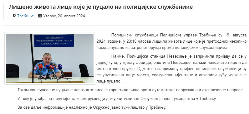 Bosnia-and-Herzegovina-avmp/Liseno-zivota-lice-koje-je-pucalo-na-policijske-sluzbenike