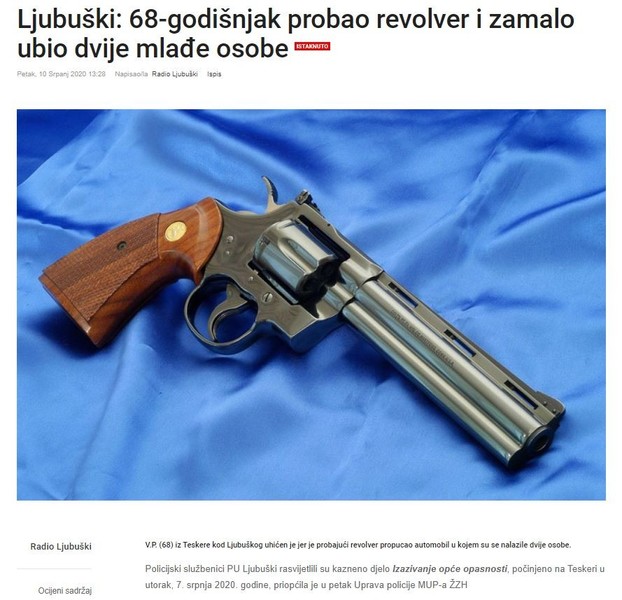 Bosnia-and-Herzegovina-avmp/Ljubuski_-68-godisnjak-probao-revolver-i-zamalo-ubio-dvije-mla