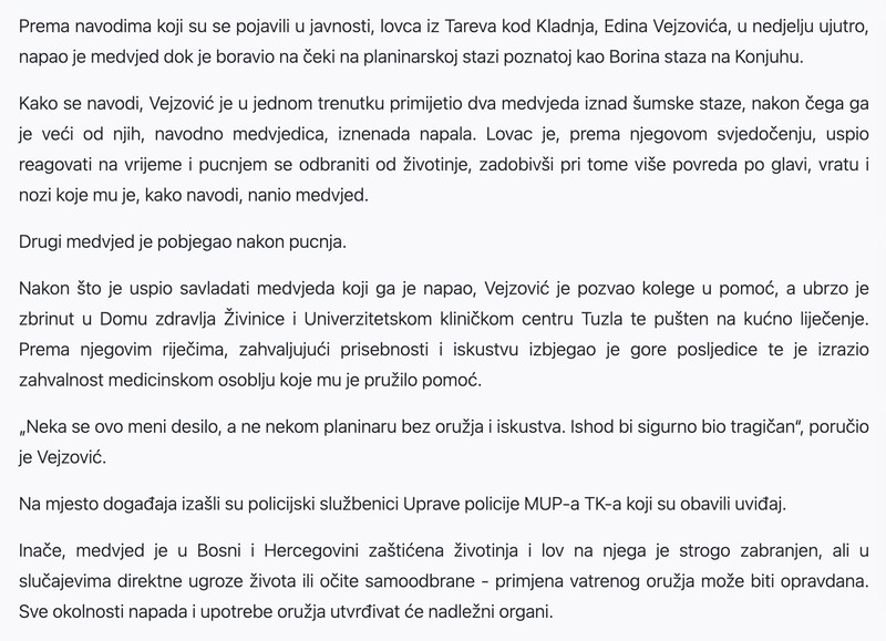 Bosnia-and-Herzegovina-avmp/Lovac-iz-Kladnja-ranjen-u-napadu-medvjeda-na-Konjuhu-zivotinju_1