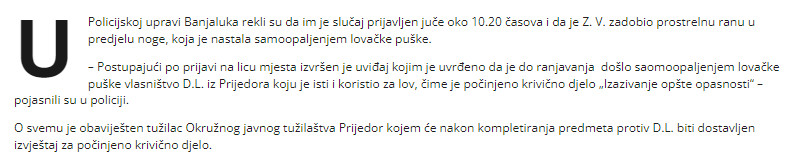 Bosnia-and-Herzegovina-avmp/Lovac-ranjen-u-nogu-kod-Ostre-Luke