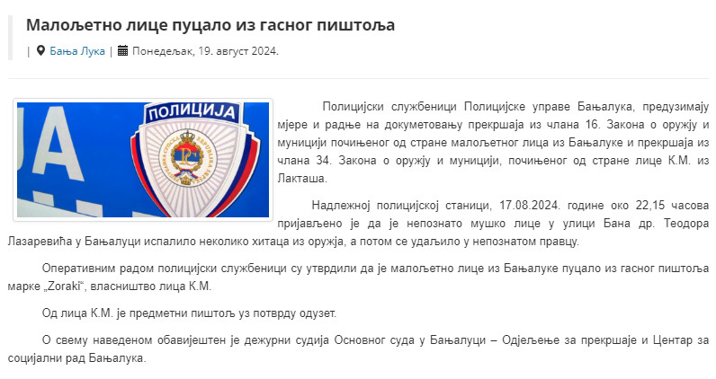 Bosnia-and-Herzegovina-avmp/Maloletno-lice-pucalo-iz-gasnog-pistolja