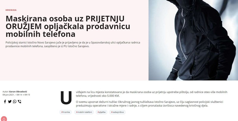 Bosnia-and-Herzegovina-avmp/Maskirana-osoba-uz-PRIJETNJU-ORUZJEM-opljackala-prodavnicu-mob