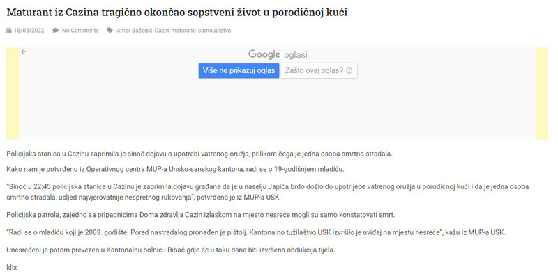 Bosnia-and-Herzegovina-avmp/Maturant-iz-Cazina-tragicno-okoncao-sopstveni-zivot-u-porodicn