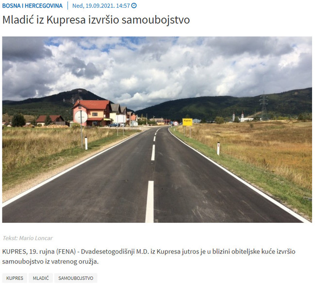 Bosnia-and-Herzegovina-avmp/Mladic-iz-Kupresa-izvrsio-samoubojstvo-_-FENA