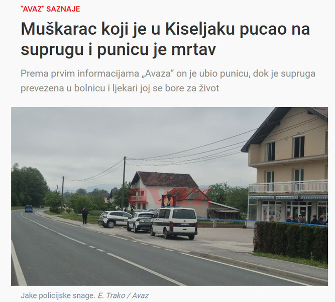 Bosnia-and-Herzegovina-avmp/Muskarac-koji-je-u-Kiseljaku-pucao-na-suprugu-i-punicu-je-mrtav