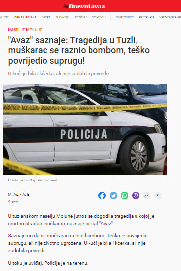 Bosnia-and-Herzegovina-avmp/Muskarac-se-razneo-bombom