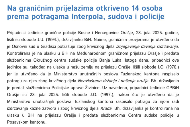 Bosnia-and-Herzegovina-avmp/Na-granicnim-prijelazima-otkriveno-14-osoba-prema-potragama-In
