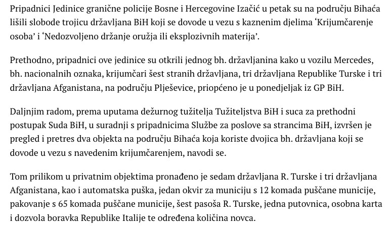 Bosnia-and-Herzegovina-avmp/Na-podrucju-Bihaca-Posusja-i-Foce-sprijeceno-krijumcarenje-mig
