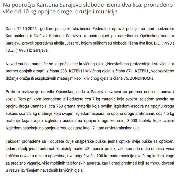 Bosnia-and-Herzegovina-avmp/Na-podrucju-Kantona-Sarajevo-slobode-lisena-dva-lica-pronadeno-vise-od-10-kg-opojne-droge-oruzje-i-municija