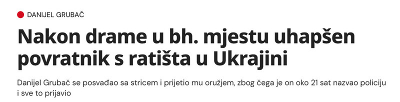 Bosnia-and-Herzegovina-avmp/Nakon-drame-u-bh.-mjestu-uhapsen-povratnik-s-ratista-u-Ukrajini