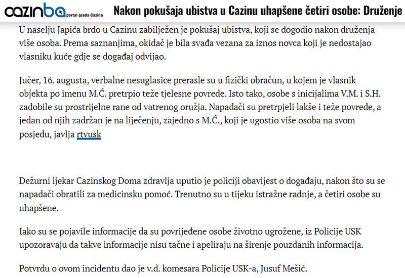 Bosnia-and-Herzegovina-avmp/Nakon-pokusaja-ubistva-u-Cazinu-uhapsene-cetiri-osobe_-Druzen