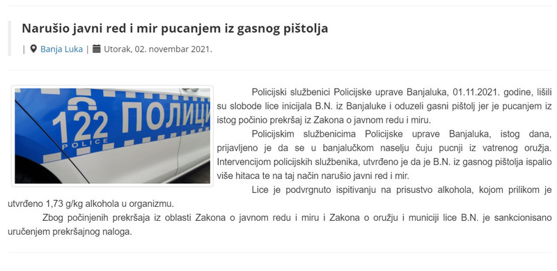 Bosnia-and-Herzegovina-avmp/Narusio-javni-red-i-mir-pucanjem-iz-gasnog-pistolja_1