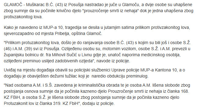 Bosnia-and-Herzegovina-avmp/Nastradao-lovac.