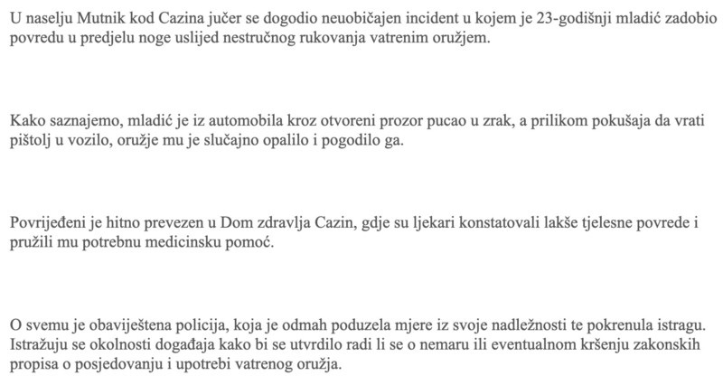 Bosnia-and-Herzegovina-avmp/Nesvakidasnji-slucaj-u-Cazinu_-Pucao-iz-auta-pa-ranio-sam-sebe_1