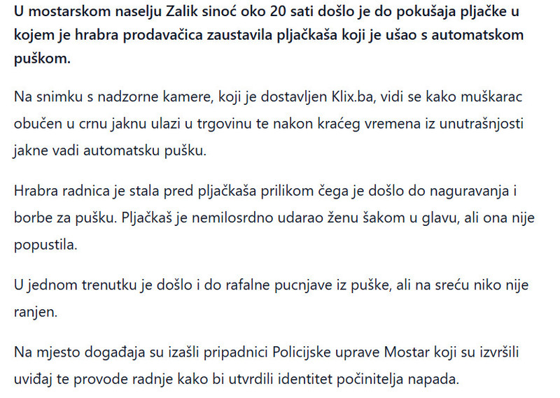 Bosnia-and-Herzegovina-avmp/Nevjerovatan-snimak-pokusaja-pljacke-u-Mostaru-Hrabra-prodavacica-rukama-krenula-na-pusku-i-zaustavila-pljackasa