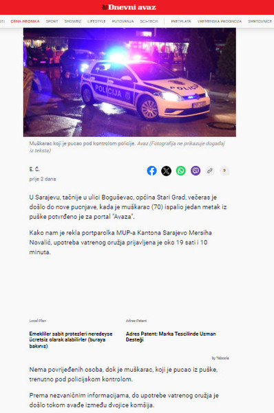 Bosnia-and-Herzegovina-avmp/Nova-pucnjava-u-Sarajevu-muskarac-70-pucao-iz-puske-nakon-svad