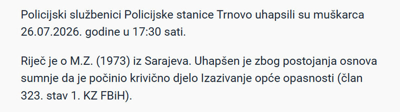 Bosnia-and-Herzegovina-avmp/Novi-detalji-o-pucnjavi-u-Trnovu-Poznat-identitet-muskarca-koji-je-uhapsen---07-27avaz.ba_1