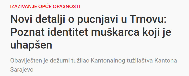 Bosnia-and-Herzegovina-avmp/Novi-detalji-o-pucnjavi-u-Trnovu-Poznat-identitet-muskarca-koji-je-uhapsen