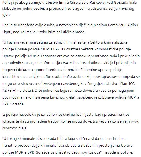 Bosnia-and-Herzegovina-avmp/Novi-detalji-o-ubistvu-Emira-Cure-iz-Gorazda-uhapsena-treca-os