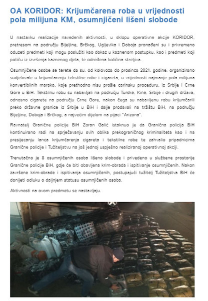 Bosnia-and-Herzegovina-avmp/OA-KORIDOR_-Krijumcarena-roba-u-vrijednosti-pola-milijuna-KM-o