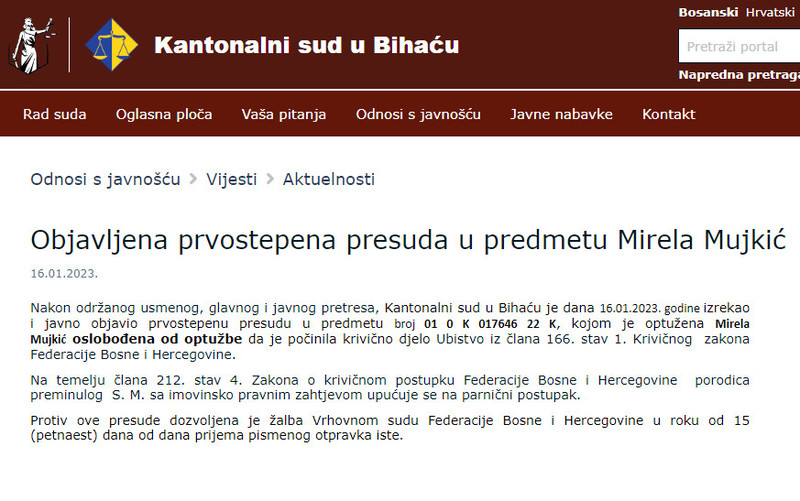 Bosnia-and-Herzegovina-avmp/Objavljena-prvostepena-presuda-u-predmetu-Mirela-Mujkic