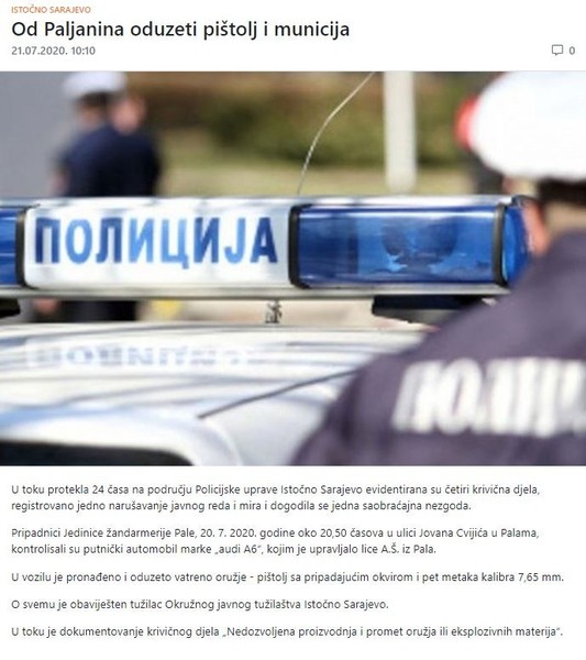 Bosnia-and-Herzegovina-avmp/Od-Paljanina-oduzeti-pistolj-i-municija