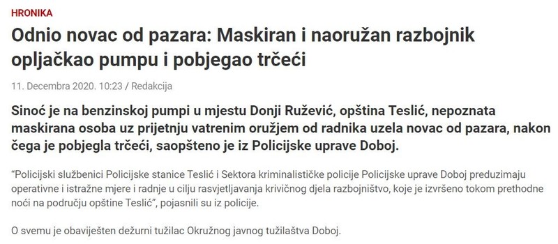 Bosnia-and-Herzegovina-avmp/Odnio-novac-od-pazara_-Maskiran-i-naoruzan-razbojnik-opljackao