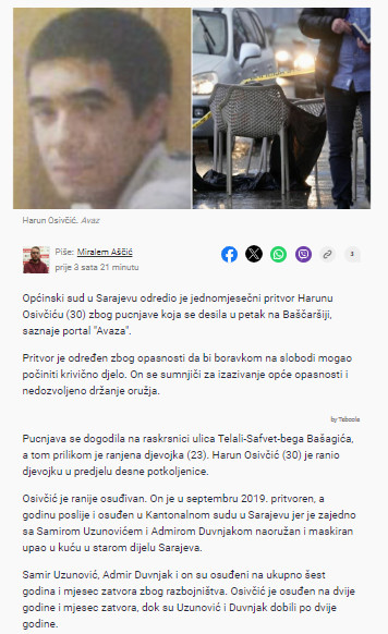 Bosnia-and-Herzegovina-avmp/Odreden-jednomjesecni-pritvor-Harunu-Osivcicu-zbog-ranjavanja-