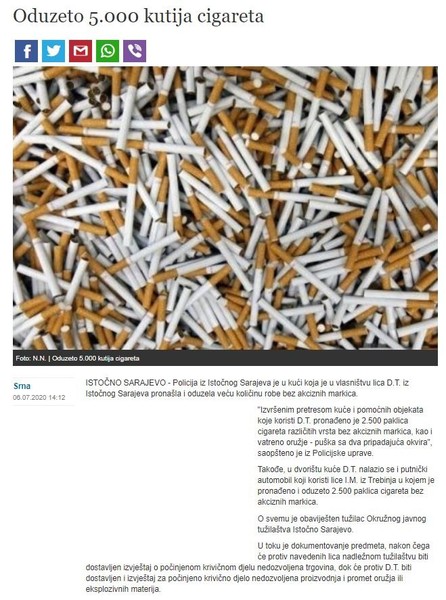 Bosnia-and-Herzegovina-avmp/Oduzeto-5.000-kutija-cigareta