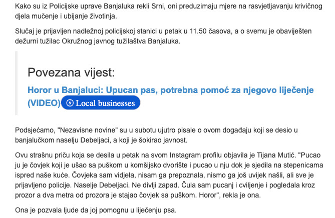 Bosnia-and-Herzegovina-avmp/Oglasila-se-policija-o-ranjavanju-psa-u-Banjaluci1