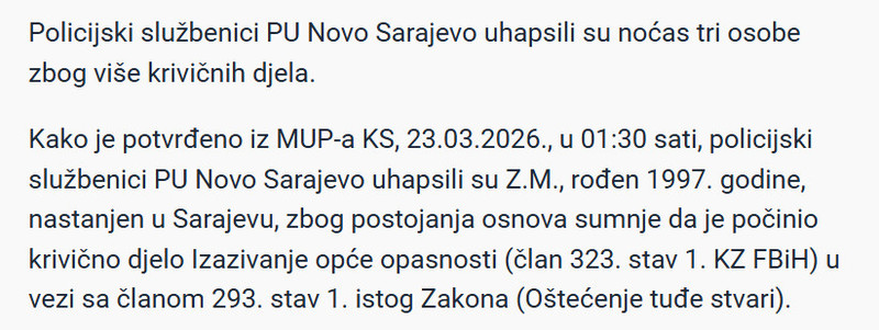 Bosnia-and-Herzegovina-avmp/Oglasio-se-MUP-KS-o-tucnjavi-u-Sarajevu-Tri-osobe-uhapsene_1