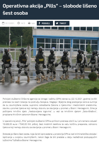 Bosnia-and-Herzegovina-avmp/Operativna-akcija-Pills--slobode-liseno-sest-osoba---SIPA.GOV.