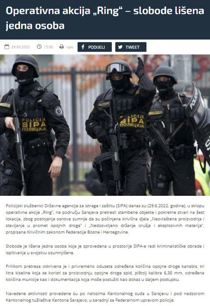 Bosnia-and-Herzegovina-avmp/Operativna-akcija-Ring--slobode-lisena-jedna-osoba---SIPA.GOV.