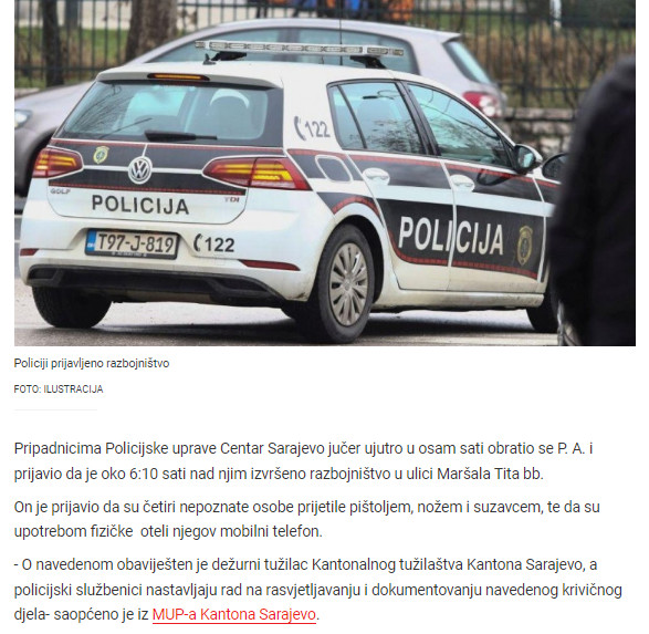 Bosnia-and-Herzegovina-avmp/Opljackan-u-centru-Sarajeva-cetvorica-mu-prijetila-pistoljem-n