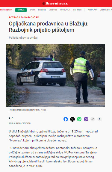 Bosnia-and-Herzegovina-avmp/Opljackana-prodavnica-u-Blazuju_-Razbojnik-prijetio-pistoljem