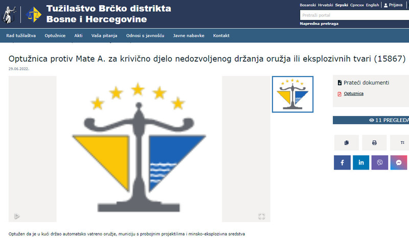 Bosnia-and-Herzegovina-avmp/Optuznica-protiv-Mate-A.-za-krivicno-djelo-nedozvoljenog-drzan