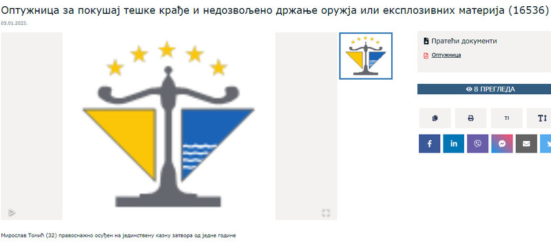Bosnia-and-Herzegovina-avmp/Optuznica-za-pokusaj-teske-kradje-i-nedozvoljeno-drzanje-oruzj