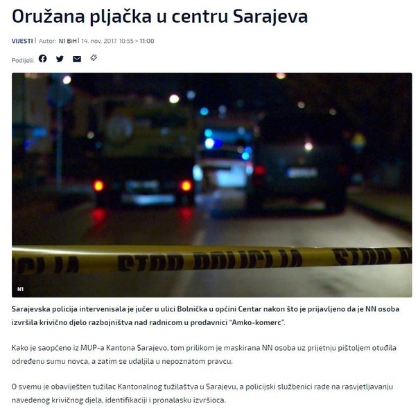 Bosnia-and-Herzegovina-avmp/Oruzana-pljacka-u-centru-Sarajeva