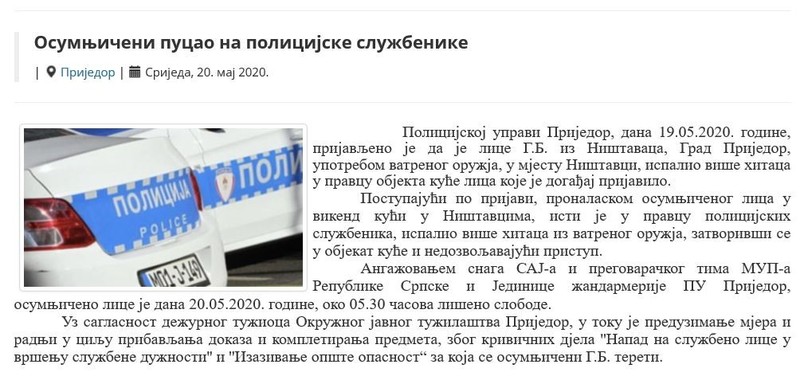 Bosnia-and-Herzegovina-avmp/Osumnjiceni-pucao-na-policijske-sluzbenike