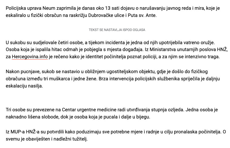 Bosnia-and-Herzegovina-avmp/POCINITELJ-U-BIJEGU-Pucnjava-u-Neumu-jedna-osoba-privedena-dvo