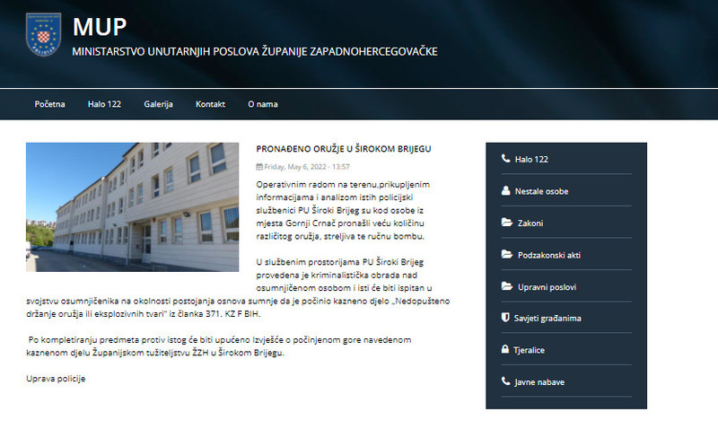 Bosnia-and-Herzegovina-avmp/PRONADENO-ORUZJE-U-SIROKOM-BRIJEGU-_-MUP