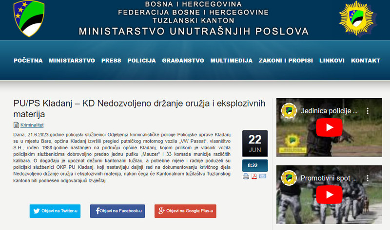 Bosnia-and-Herzegovina-avmp/PU_PS-Kladanj--KD-Nedozvoljeno-drzanje-oruzja-i-eksplozivnih-