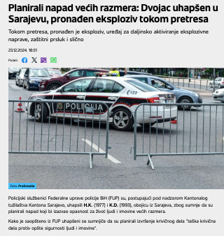 Bosnia-and-Herzegovina-avmp/Planirali-napad-vecih-razmera_-Dvojac-uhapsen-u-Sarajevu-prona